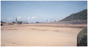 Low level view of airfield
